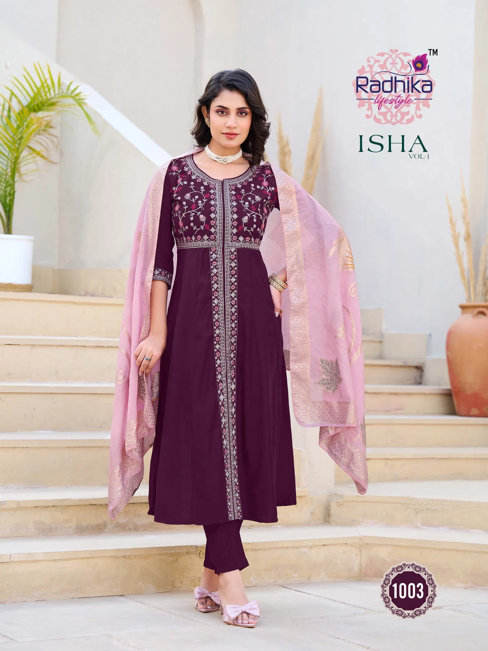 Isha Vol 1 By Radhika Roman Silk Kurti With Bottom Dupatta Surat Wholesale Market